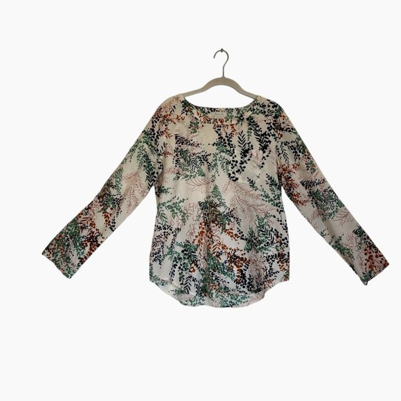 Van Heusen Tops - Van Heusen Women's Long Sleeve Multicolor Print Top in Cream - Size M